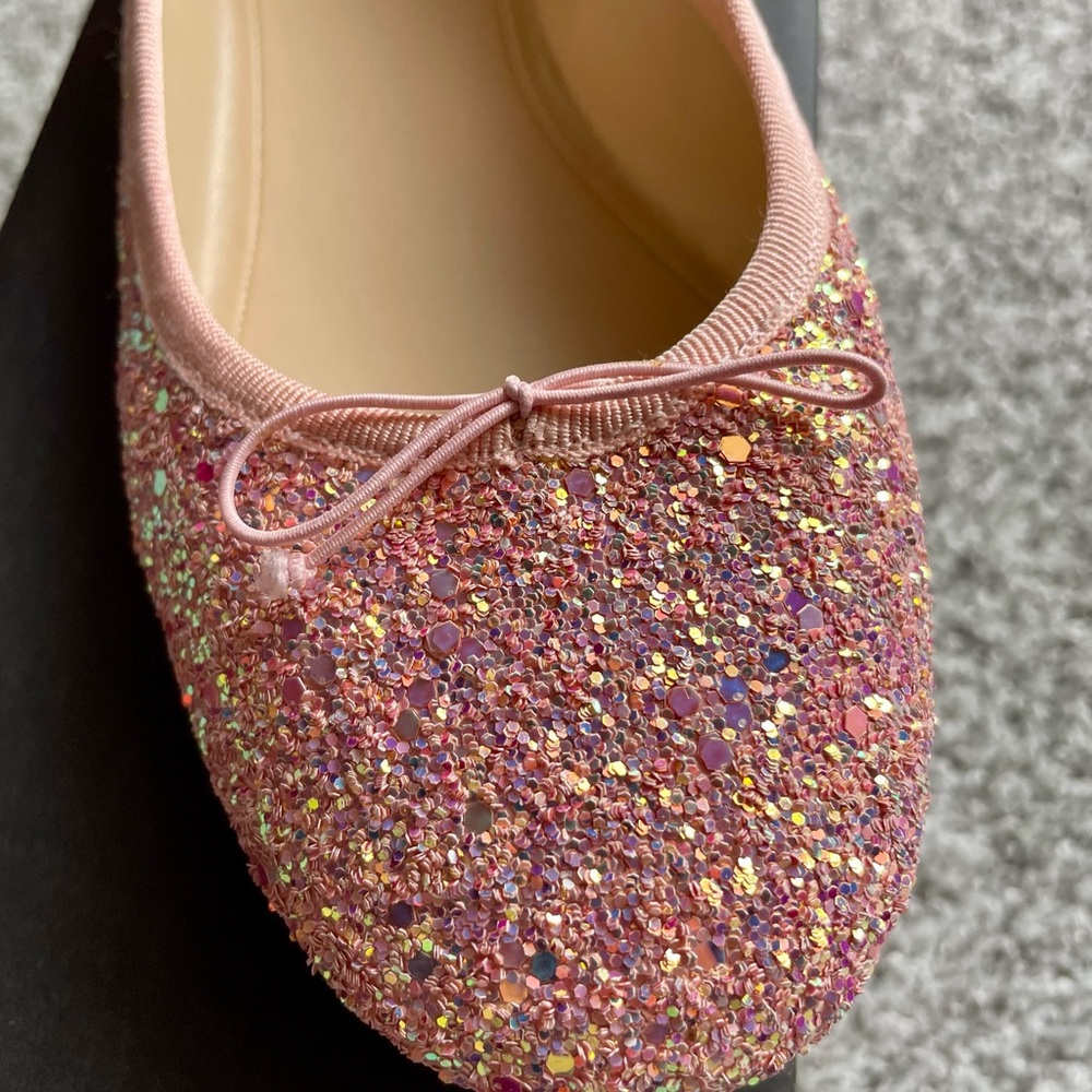 NIB JCrew pink glitter ballet flats